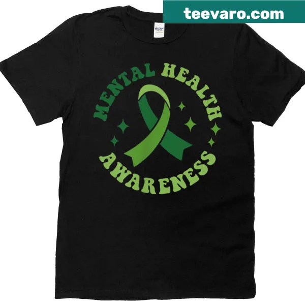 Mental health awareness graphic on T-shirt, front and back