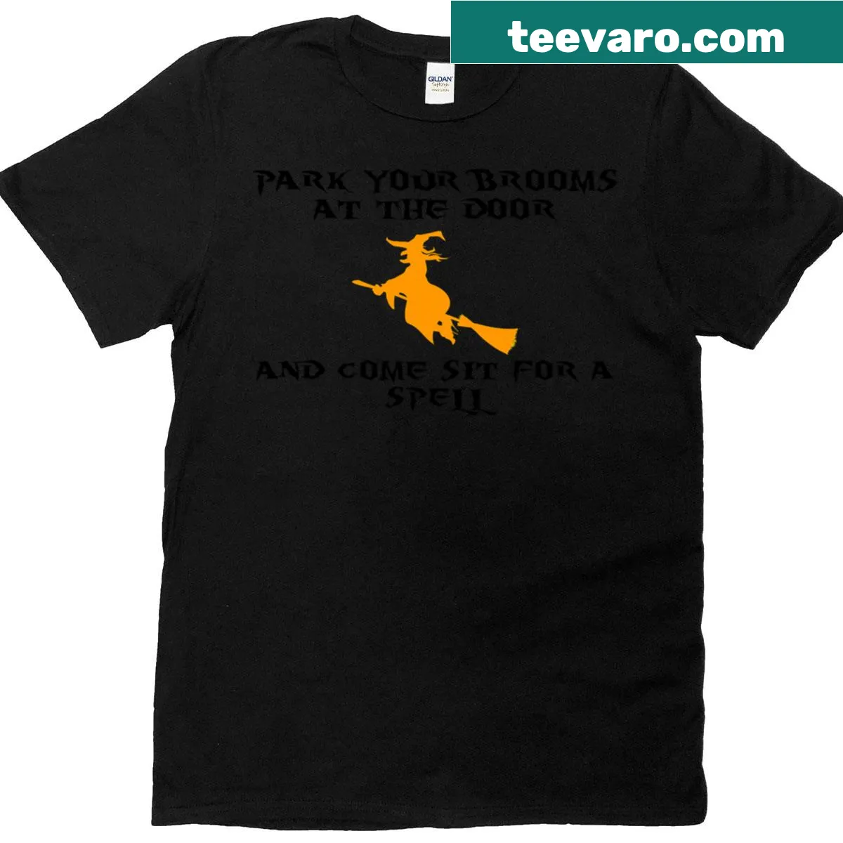 Whimsical T-shirt with a magical invitation text — on a men's t-shirt