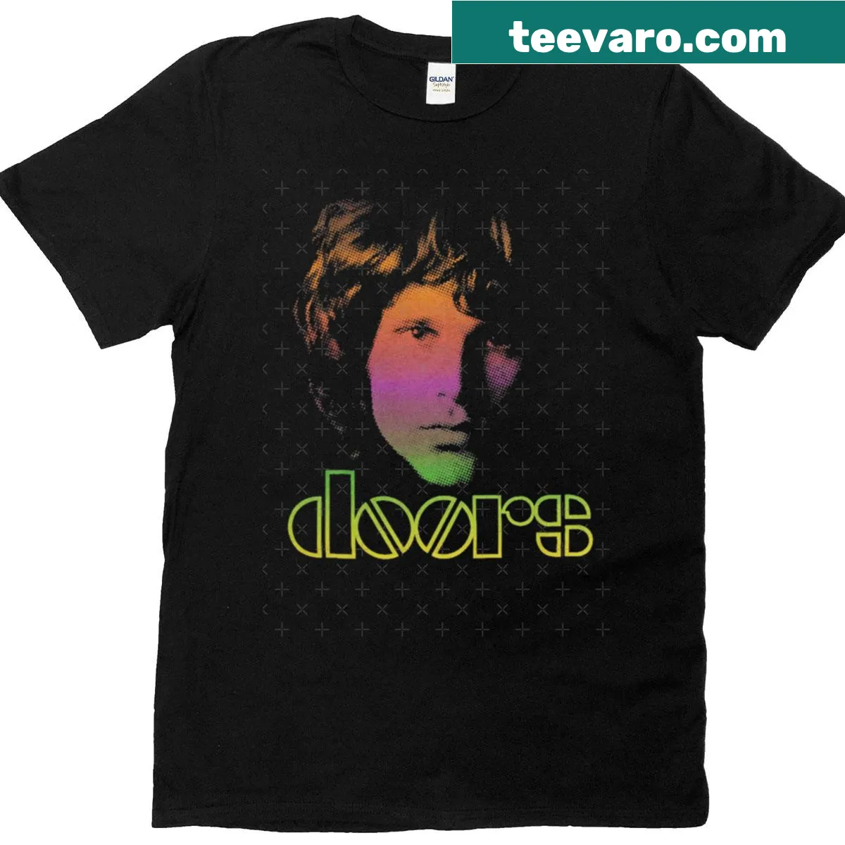 Abstract graphic t-shirt with unique design and text — on a men's t-shirt