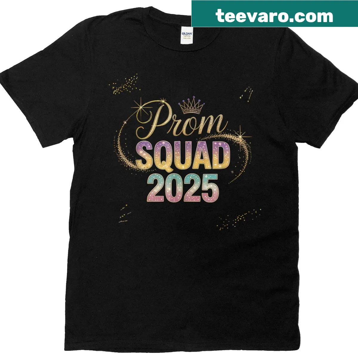 Matching T-shirt for Prom Squad Graduation Class of 2025 — on a men's t-shirt