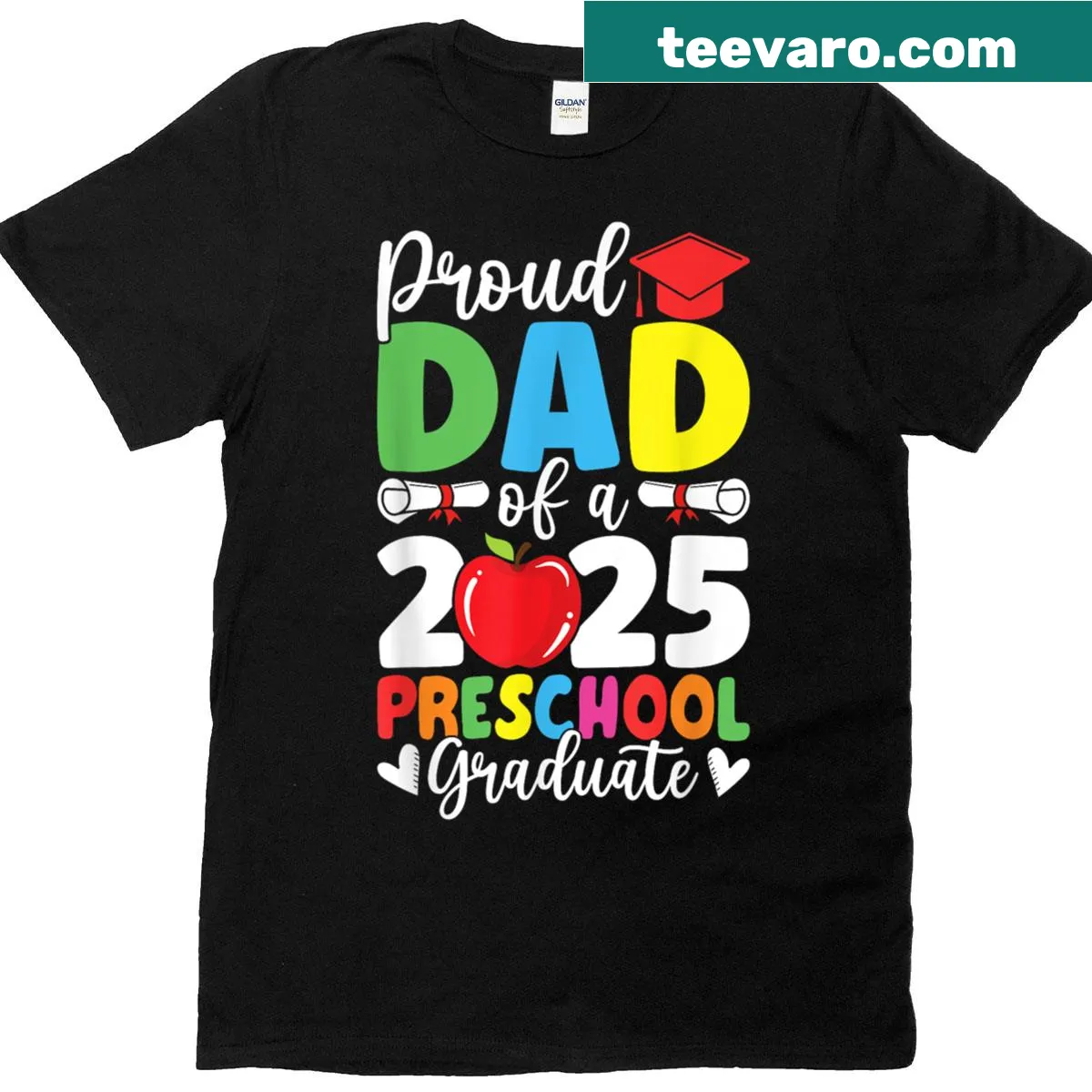 T-shirt for proud dads of preschool graduates — on a men's t-shirt