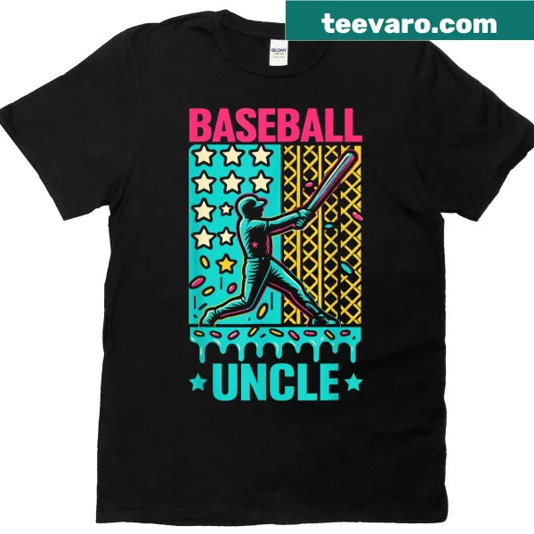 Nostalgic T-shirt with baseball and ice cream drip graphic