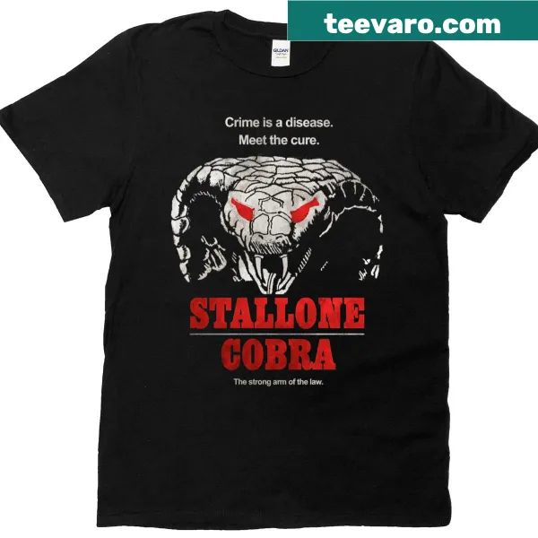 Cobra t-shirt featuring an iconic design inspired by Stallone