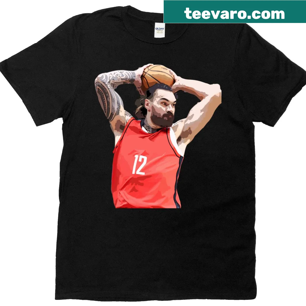 Steven Adams basketball-themed T-shirt featuring a graphic design — on a men's t-shirt