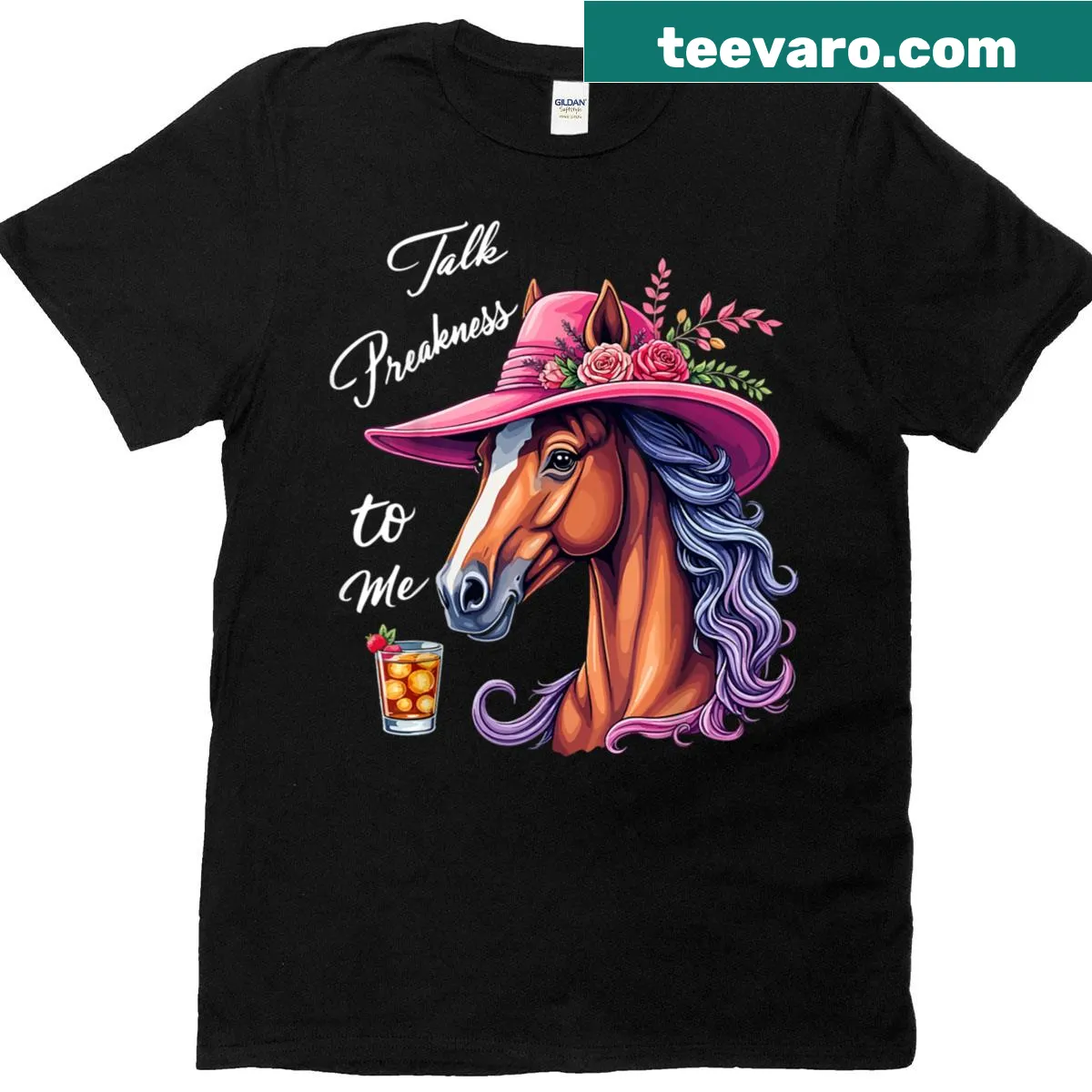 Humorous tee about the Preakness Stakes and horse racing — on a men's t-shirt