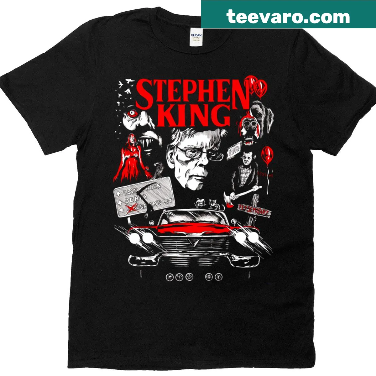 T-shirt featuring a crown graphic with the word 'King' — on a men's t-shirt