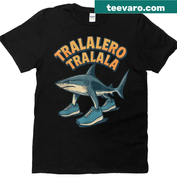 Italian shark meme graphic T-shirt that embraces humor