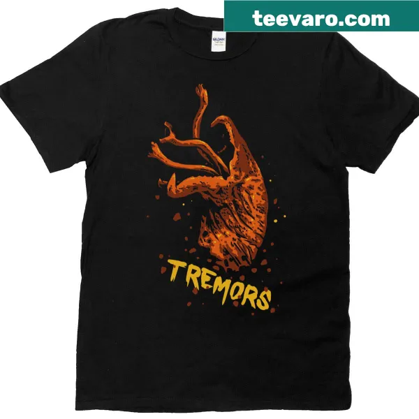 T-shirt featuring a clever graphic combining tremors and product design themes