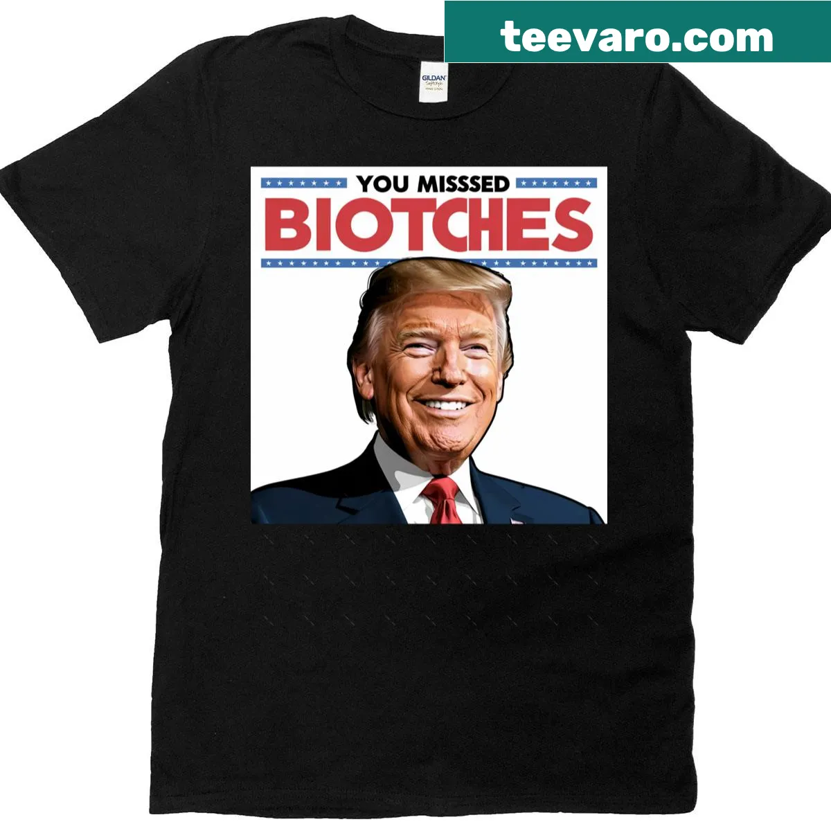 Playful oversized T-shirt with humorous phrase about Trump — on a men's t-shirt
