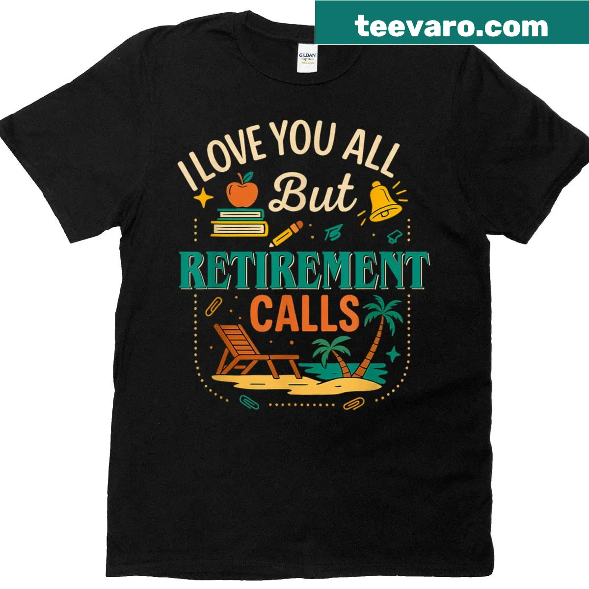 Vintage Teacher Retirement t-shirt with humorous retirement text — on a men's t-shirt