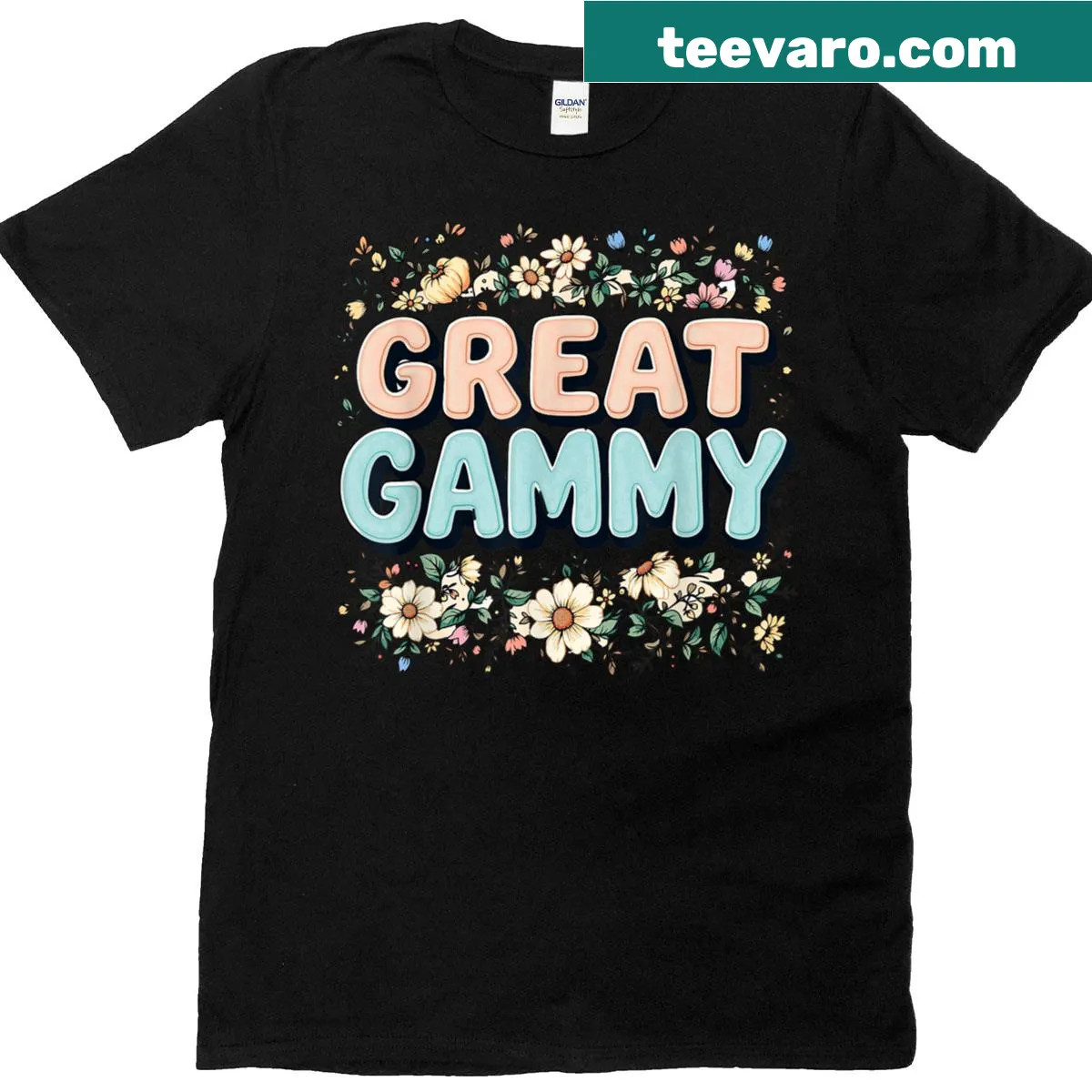 Floral Great Gammy t-shirt with wildflowers for Mother's Day — on a men's t-shirt