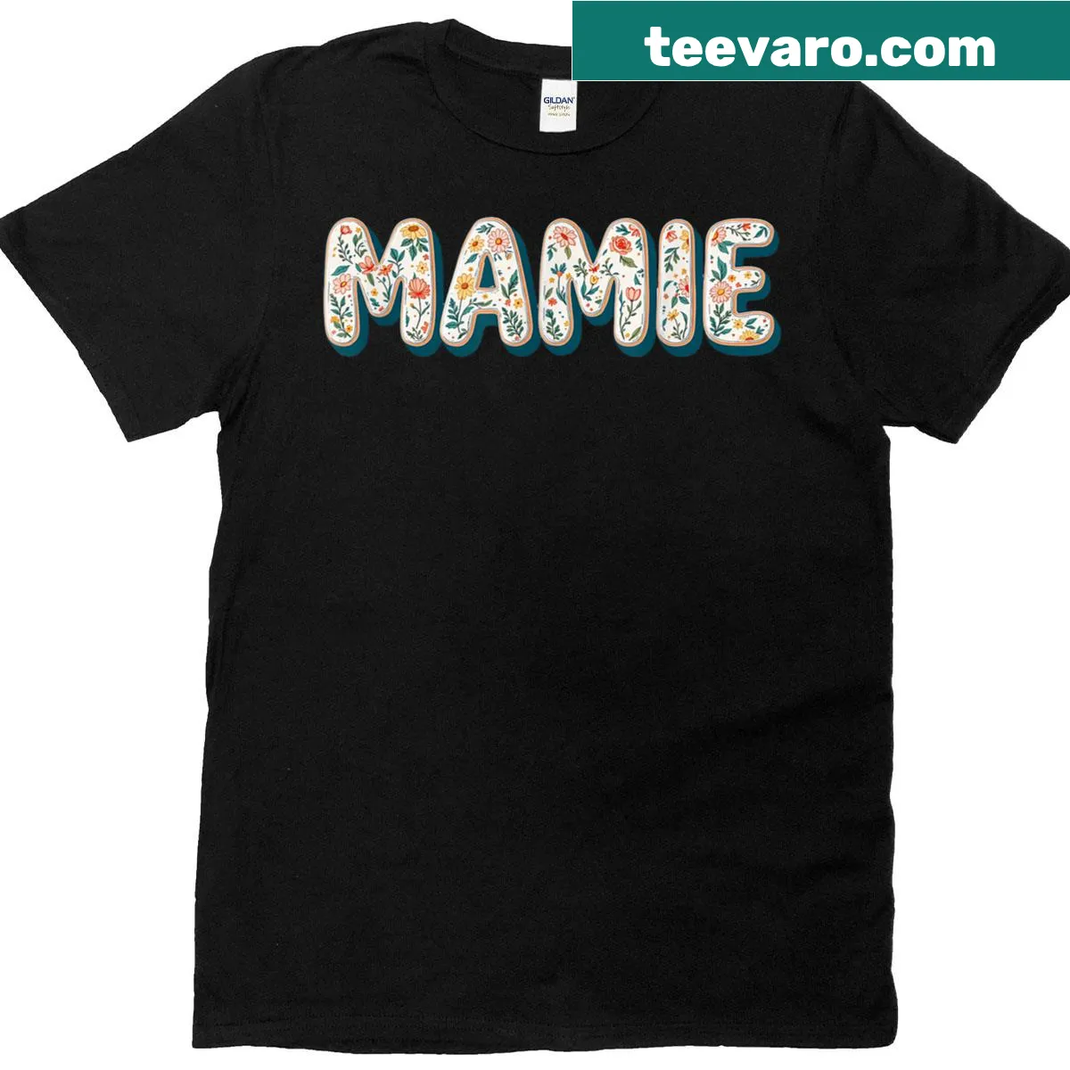 Floral Mamie t-shirt with wildflowers for Mother's Day — on a men's t-shirt
