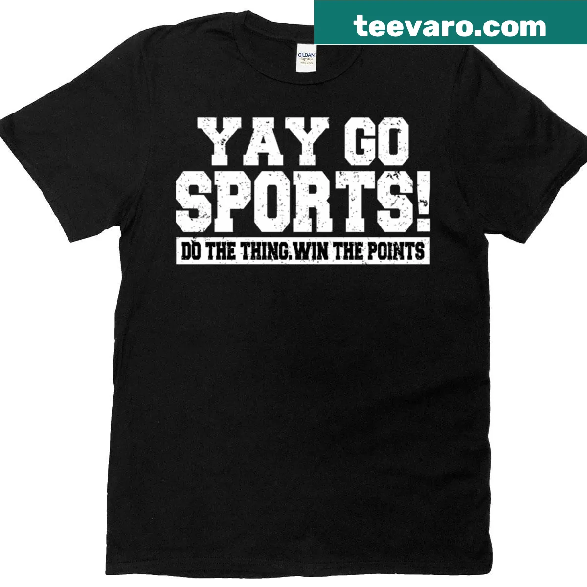 Playful text design celebrating sports enthusiasm — on a men's t-shirt