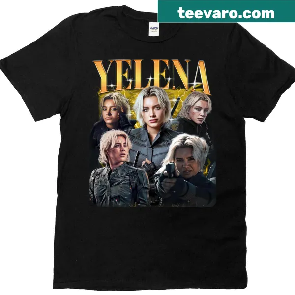 Graphic of Yelena from Thunderbolts on T-shirt
