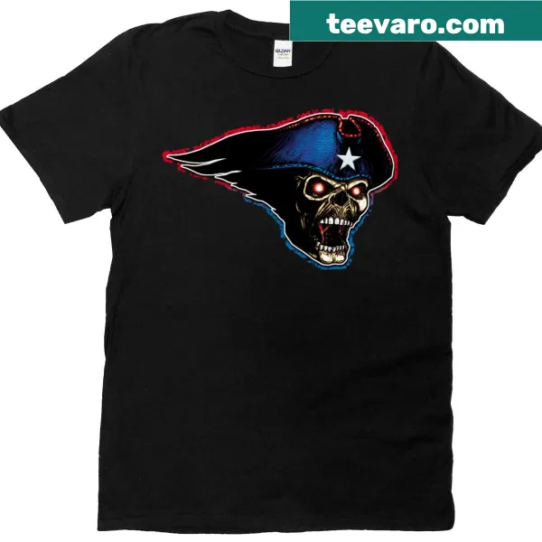 Cartoon-style Zombie Patriot t-shirt with American flag design