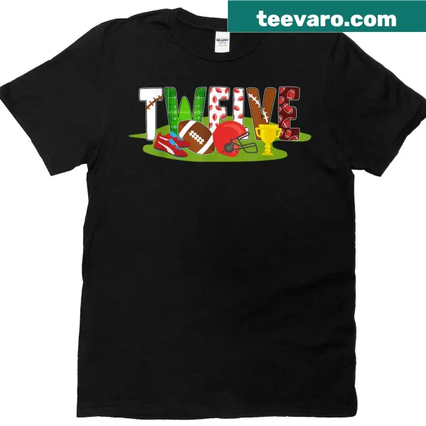 12th birthday football-themed t-shirt for kids