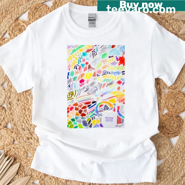 Abstract art T-shirt with motivational phrases for personal growth