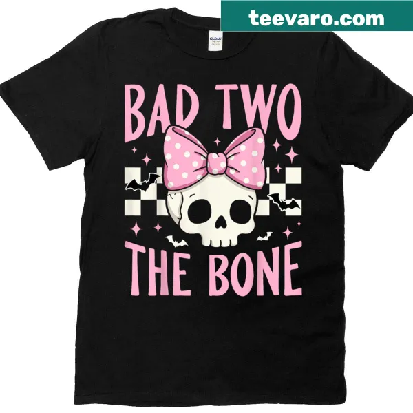 Skull with pink bow Halloween T-shirt