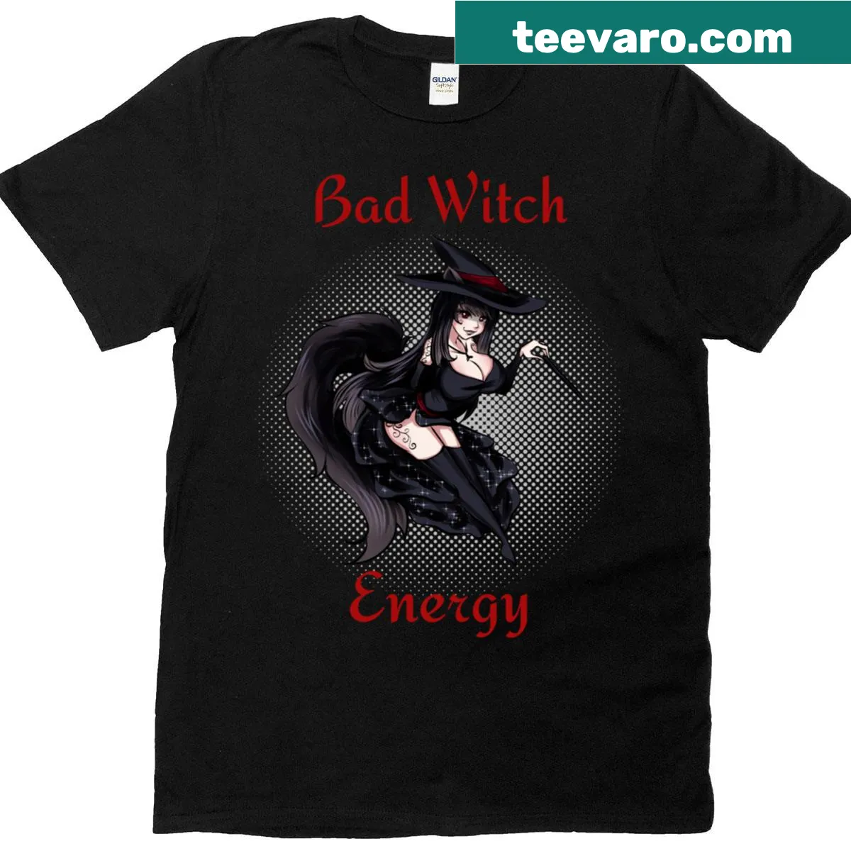 Oversized T-shirt with 'Bad Witch Shadow' graphic — on a men's t-shirt