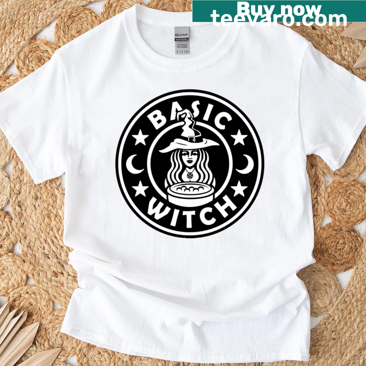 T-shirt with the phrase 'Basic Witch' — on a men's t-shirt
