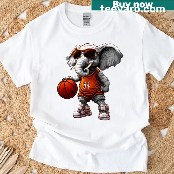 Basketball Elephant T-shirt with playful graphic
