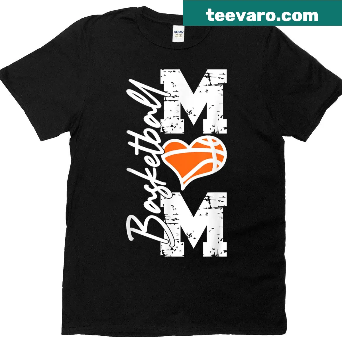 Basketball Mom t-shirt with heartfelt design — on a men's t-shirt