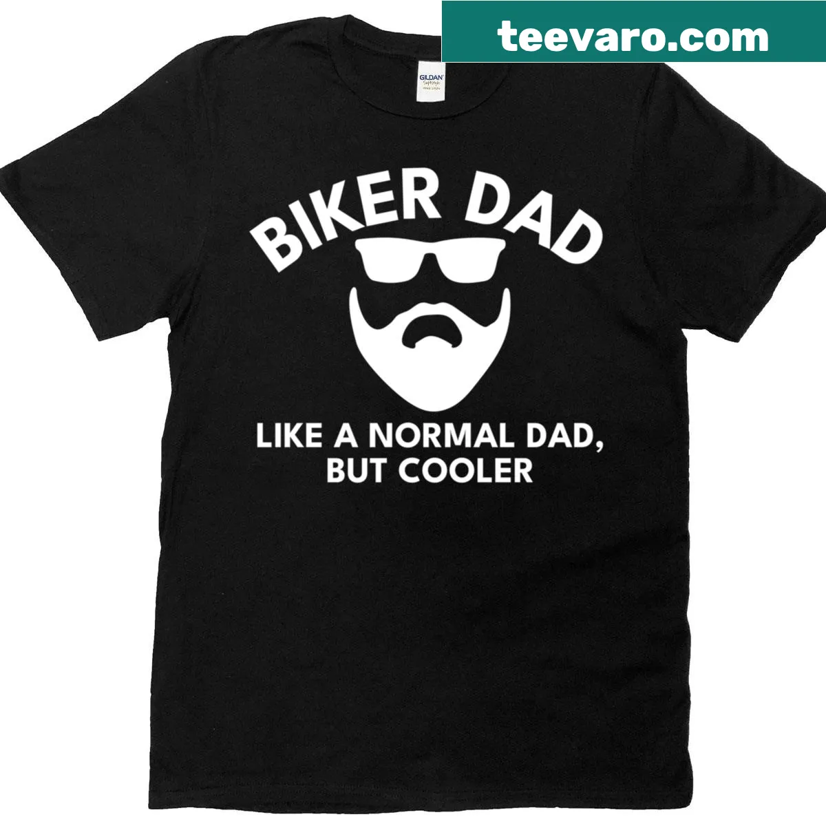 Biker Dad t-shirt with bearded design for Father's Day — on a men's t-shirt
