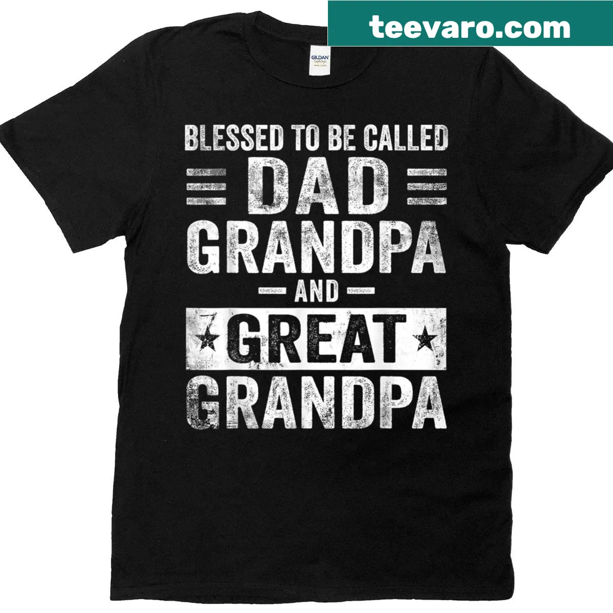 Typography design saying Blessed To Be Called Dad, Grandpa, Great Grandpa — on a men's t-shirt