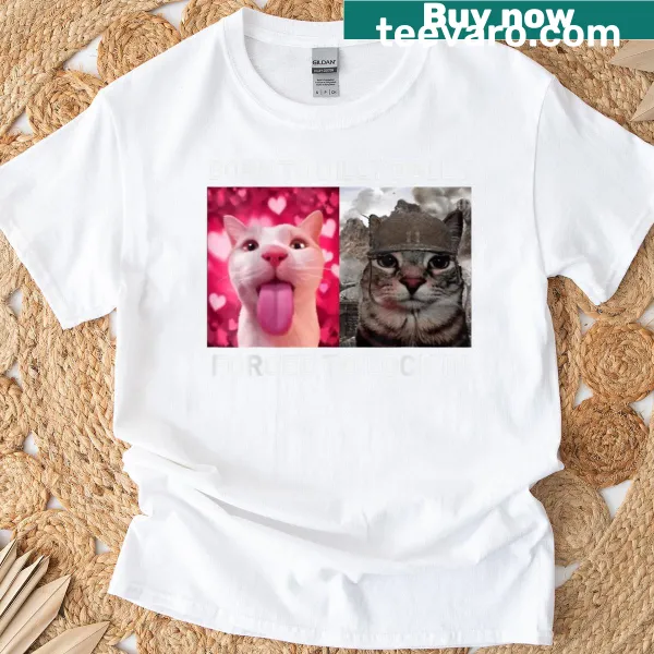Funny cat meme T-shirt with humorous text about procrastination