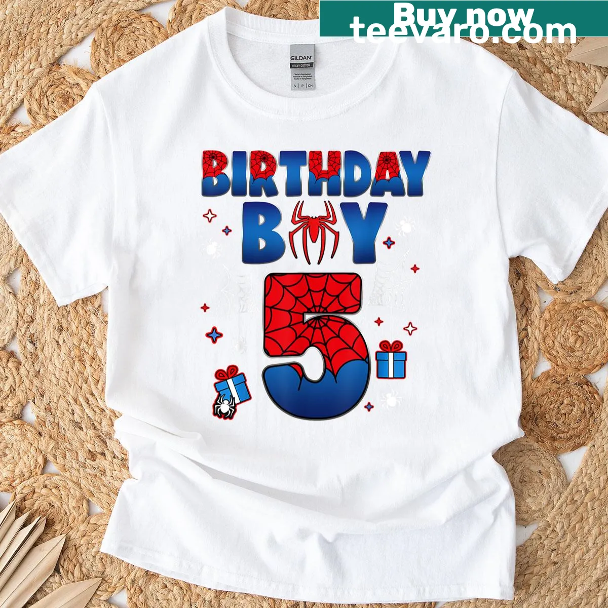 Playful birthday-themed t-shirt for boys — on a men's t-shirt