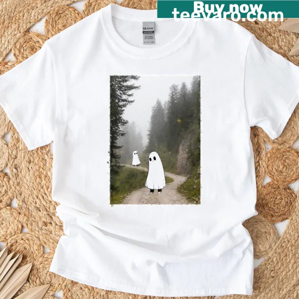 Cute cartoon t-shirt featuring Buddy the Ghost and his friend Steve.