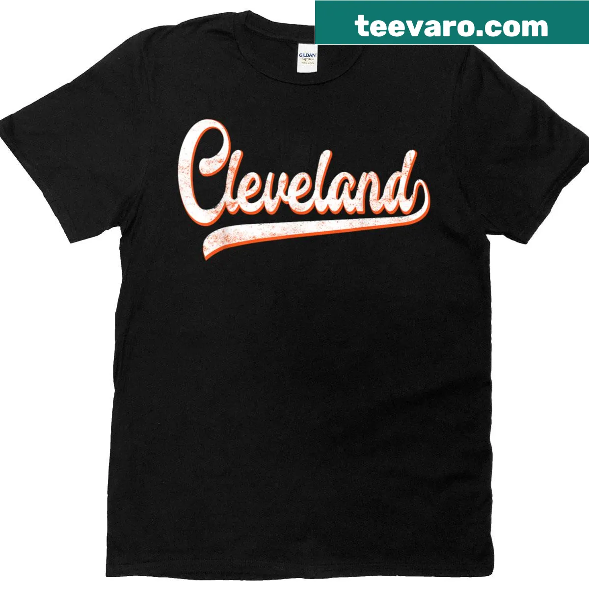 Vintage T-shirt featuring Cleveland Ohio design — on a men's t-shirt