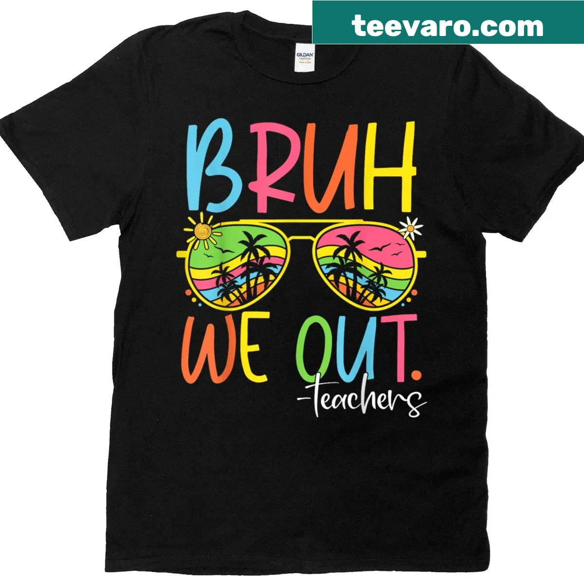 Teacher T-shirt celebrating the end of school year with a playful design — on a men's t-shirt