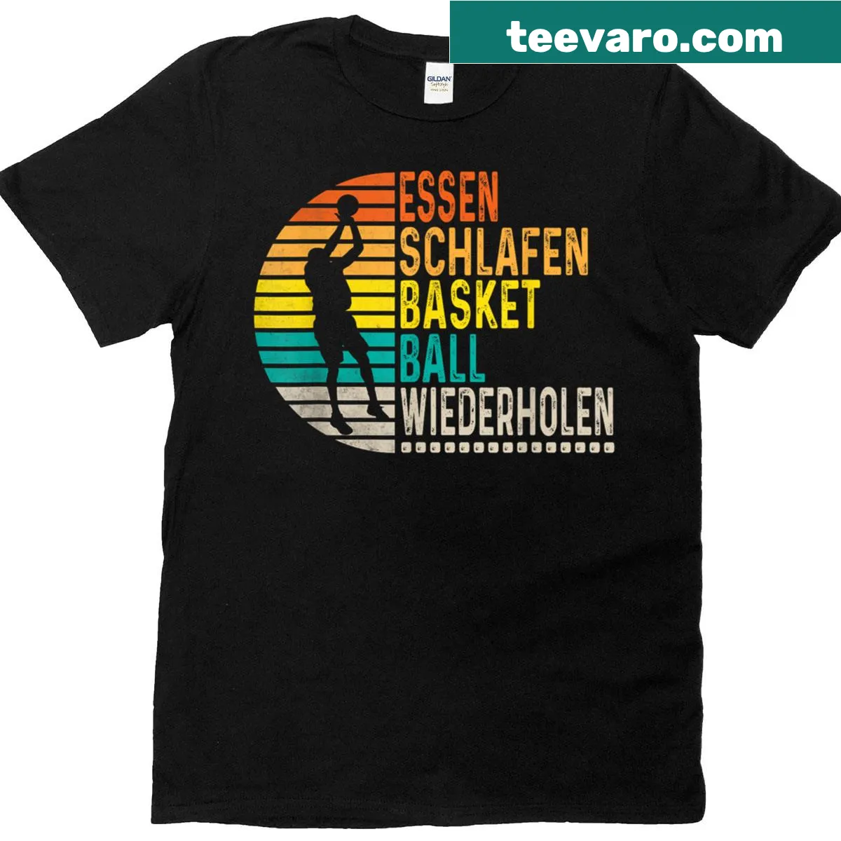 Funny T-shirt with basketball life cycle phrase — on a men's t-shirt