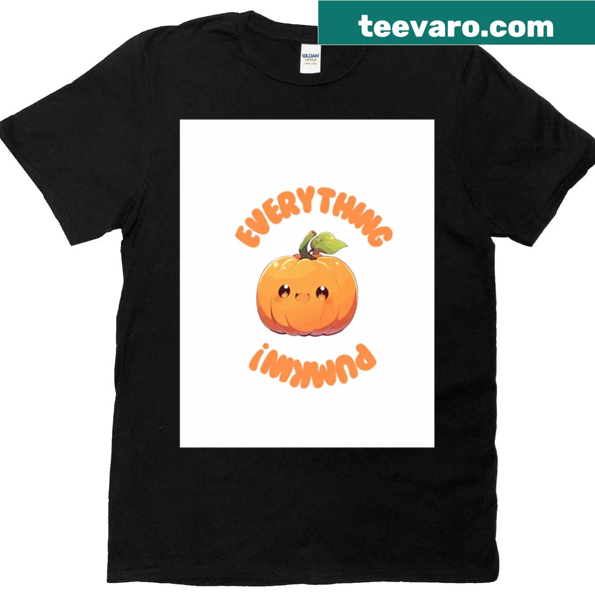 Oversized T-shirt featuring playful pumpkin-themed graphics — on a men's t-shirt