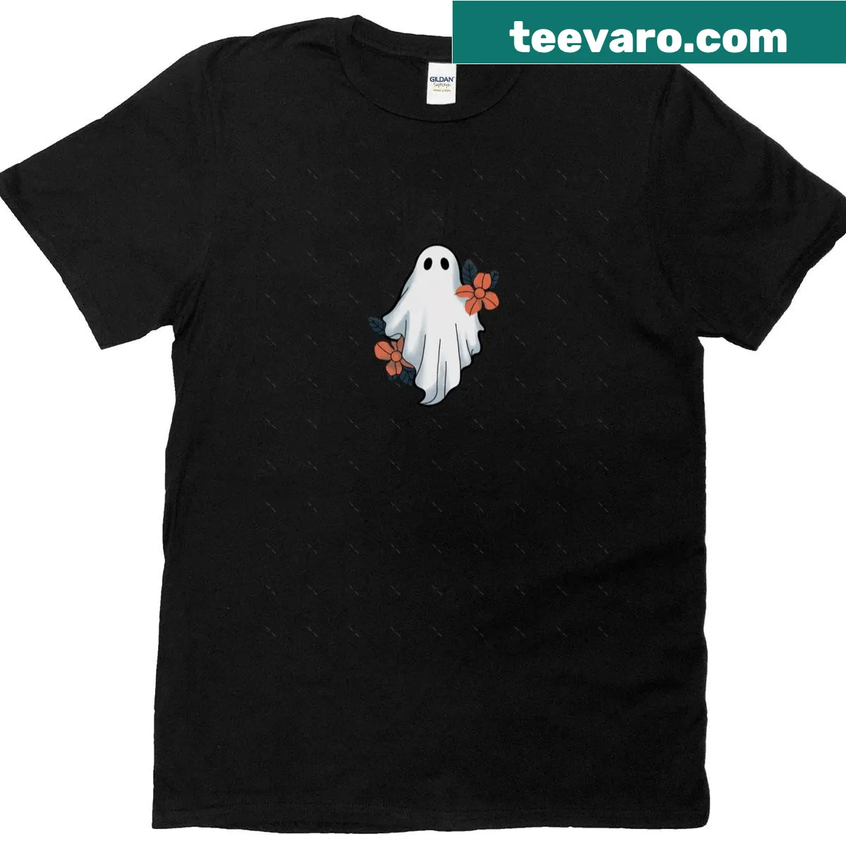 Oversized t-shirt with floral ghost illustration — on a men's t-shirt