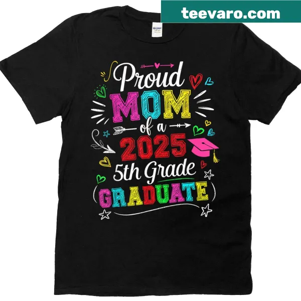 Graduation t-shirt for proud moms of 5th graders