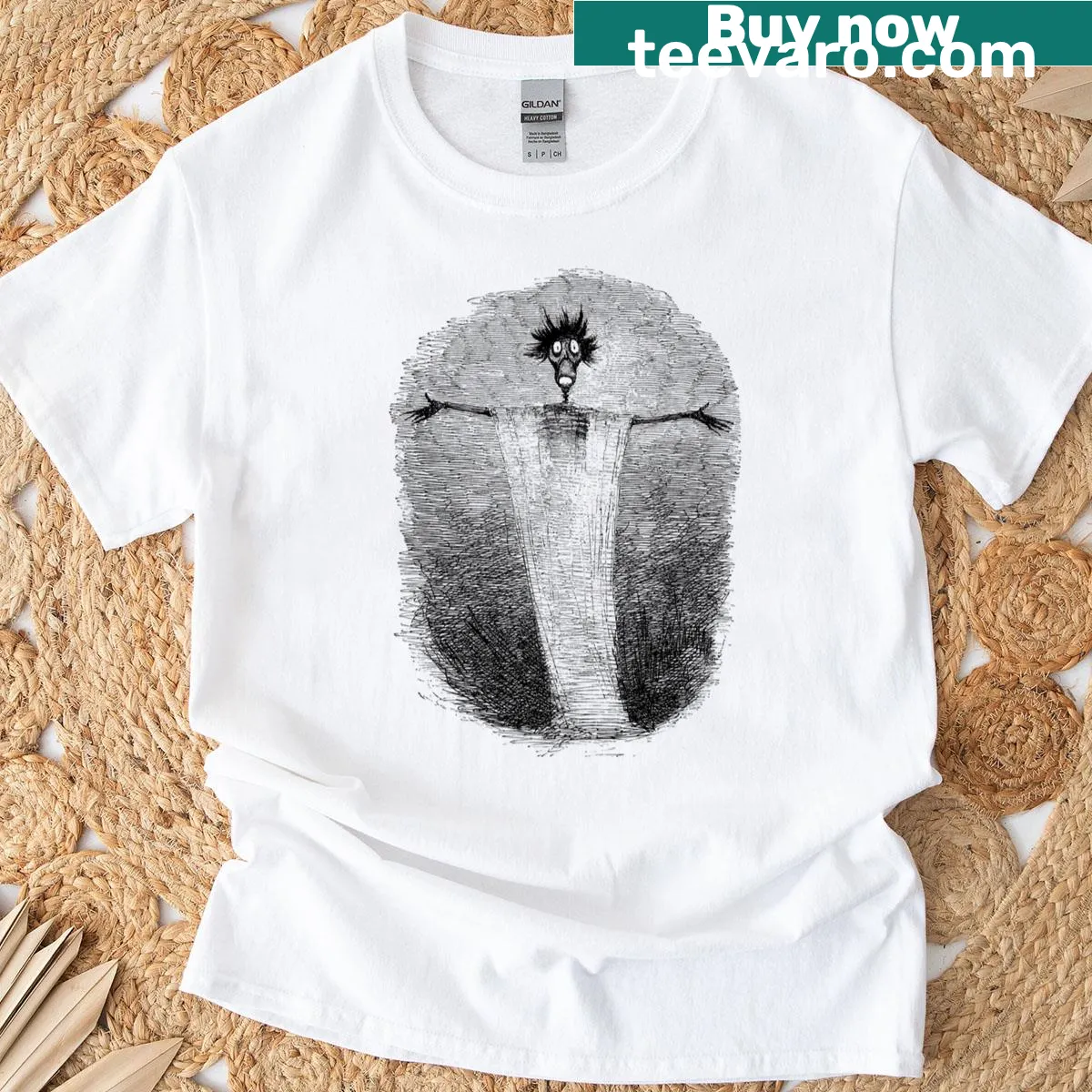 Playful ghost graphic on a casual t-shirt — on a men's t-shirt