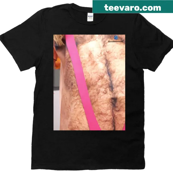 Novelty T-shirt with 3D fake abs and shredded chest design