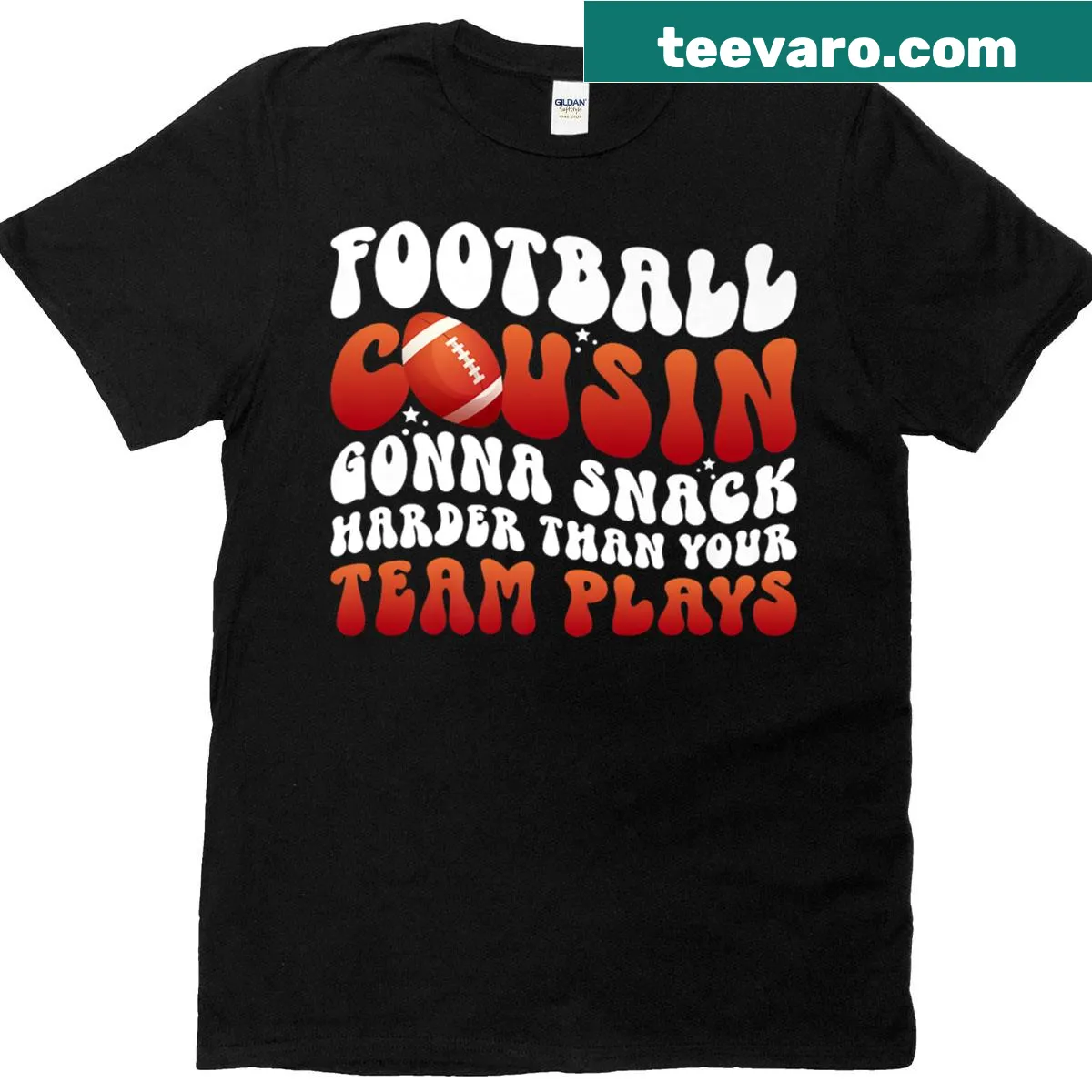 T-shirt celebrating the bond between football players and their cousins — on a men's t-shirt