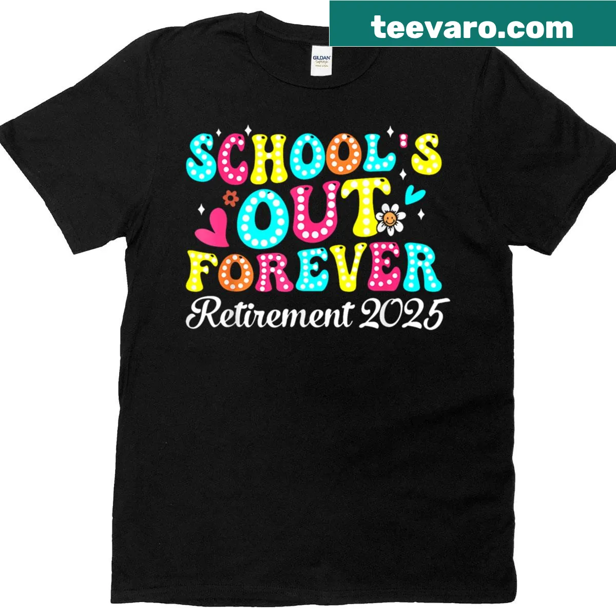 Joyful retirement graphic for teachers — on a men's t-shirt