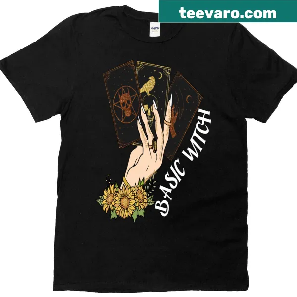 Playful Basic Witch graphic T-shirt for Halloween lovers