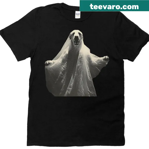 Halloween ghost dog graphic T-shirt