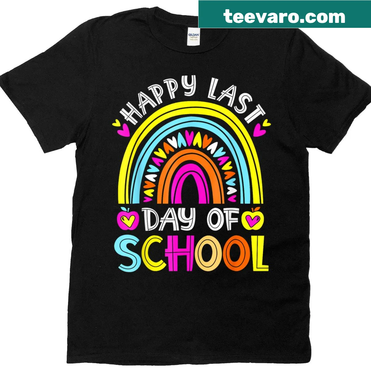 Rainbow-themed graduation T-shirt for teachers and students — on a men's t-shirt