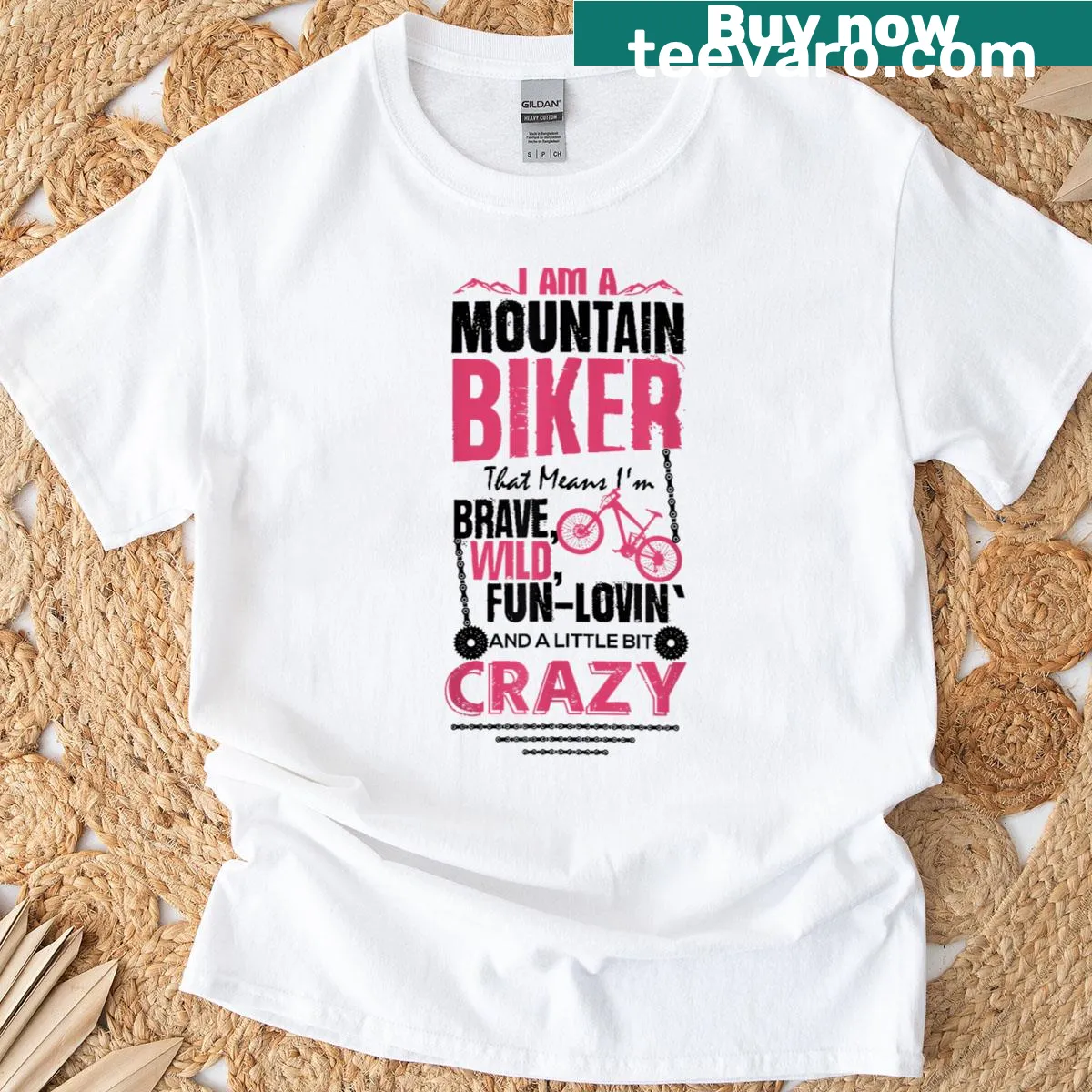 Inspirational mountain biker graphic on a t-shirt — on a men's t-shirt