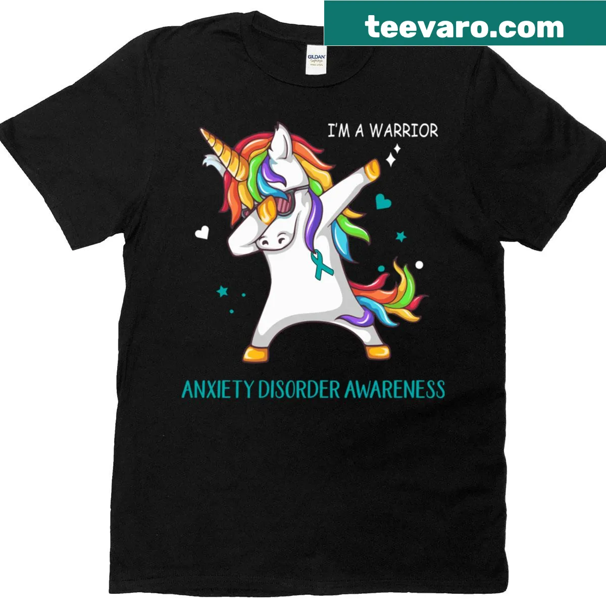 Text saying 'I Am A Warrior' emphasizing strength against anxiety — on a men's t-shirt