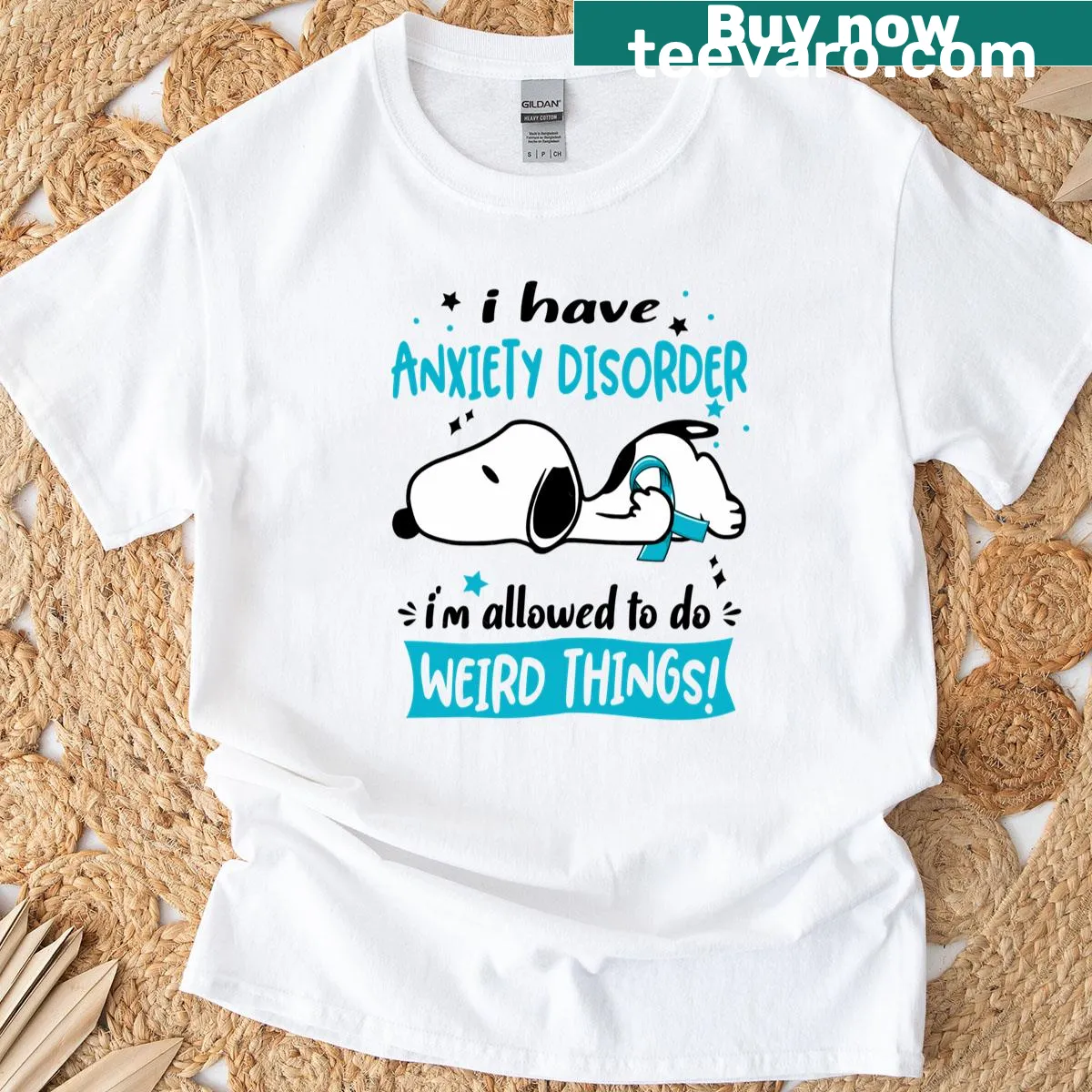 Humorous T-shirt stating I Have Anxiety Disorder I Am Allowed To Do Weird Things — on a men's t-shirt