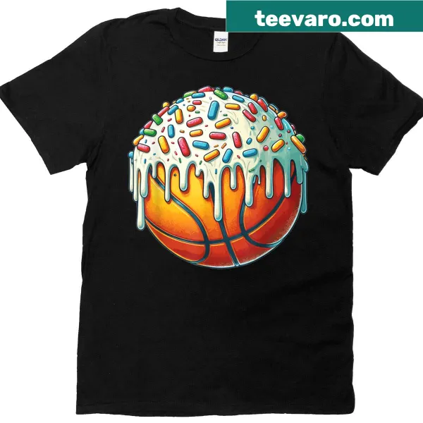 Kids t-shirt with a dripping basketball and sprinkles design