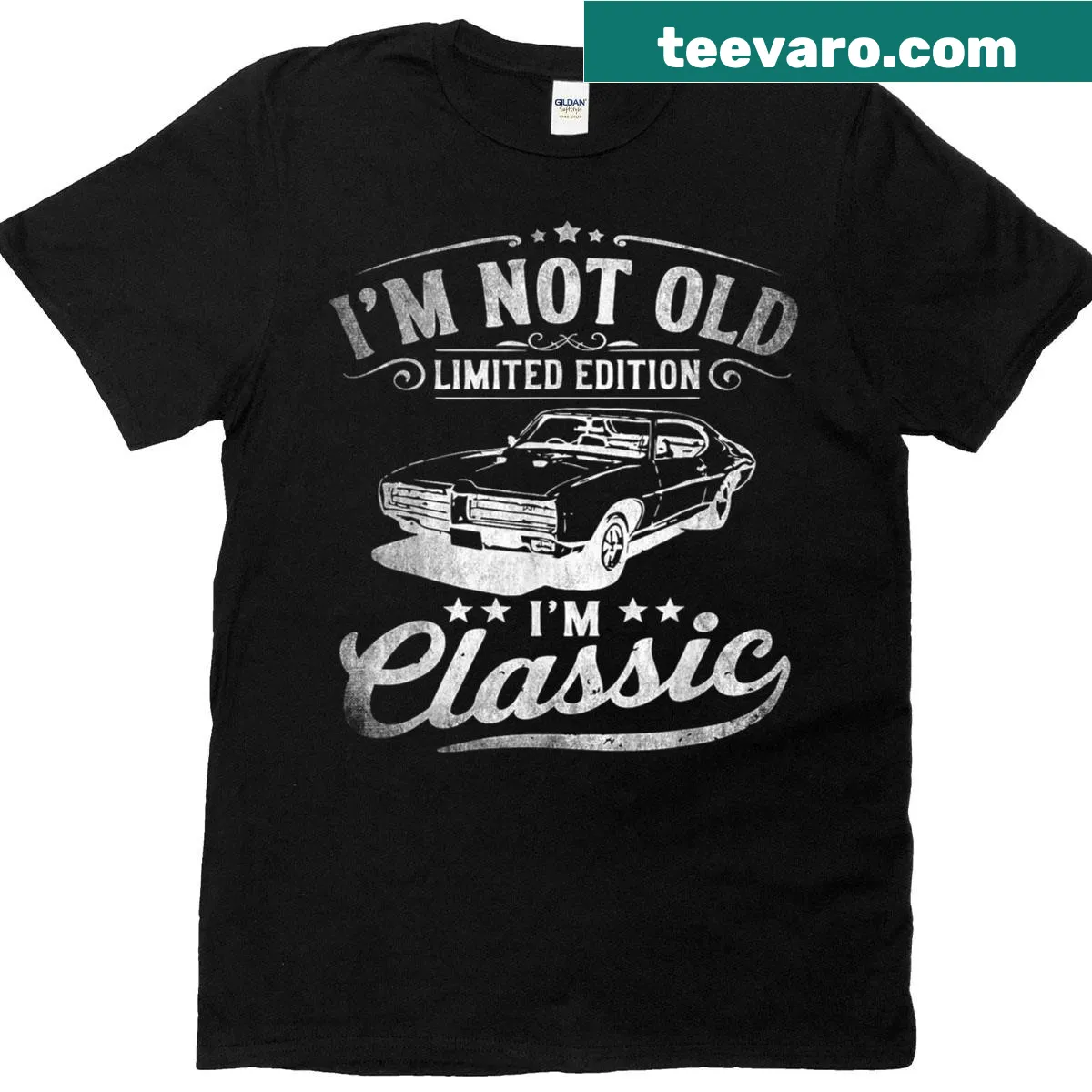 Vintage t-shirt that says 'I'm Not Old, I'm Funny' — on a men's t-shirt