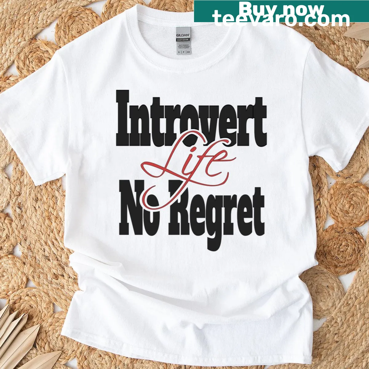 Funny text graphic about introvert life on a t-shirt — on a men's t-shirt
